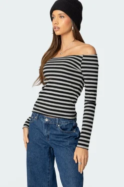 Nelligan Striped Off Shoulder Top