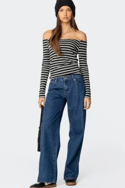 Nelligan Striped Off Shoulder Top