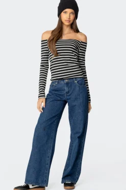 Nelligan Striped Off Shoulder Top