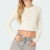 Nelly Embroidered Knit Crop Top