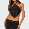 Neomi Rhinestone Open Back Top