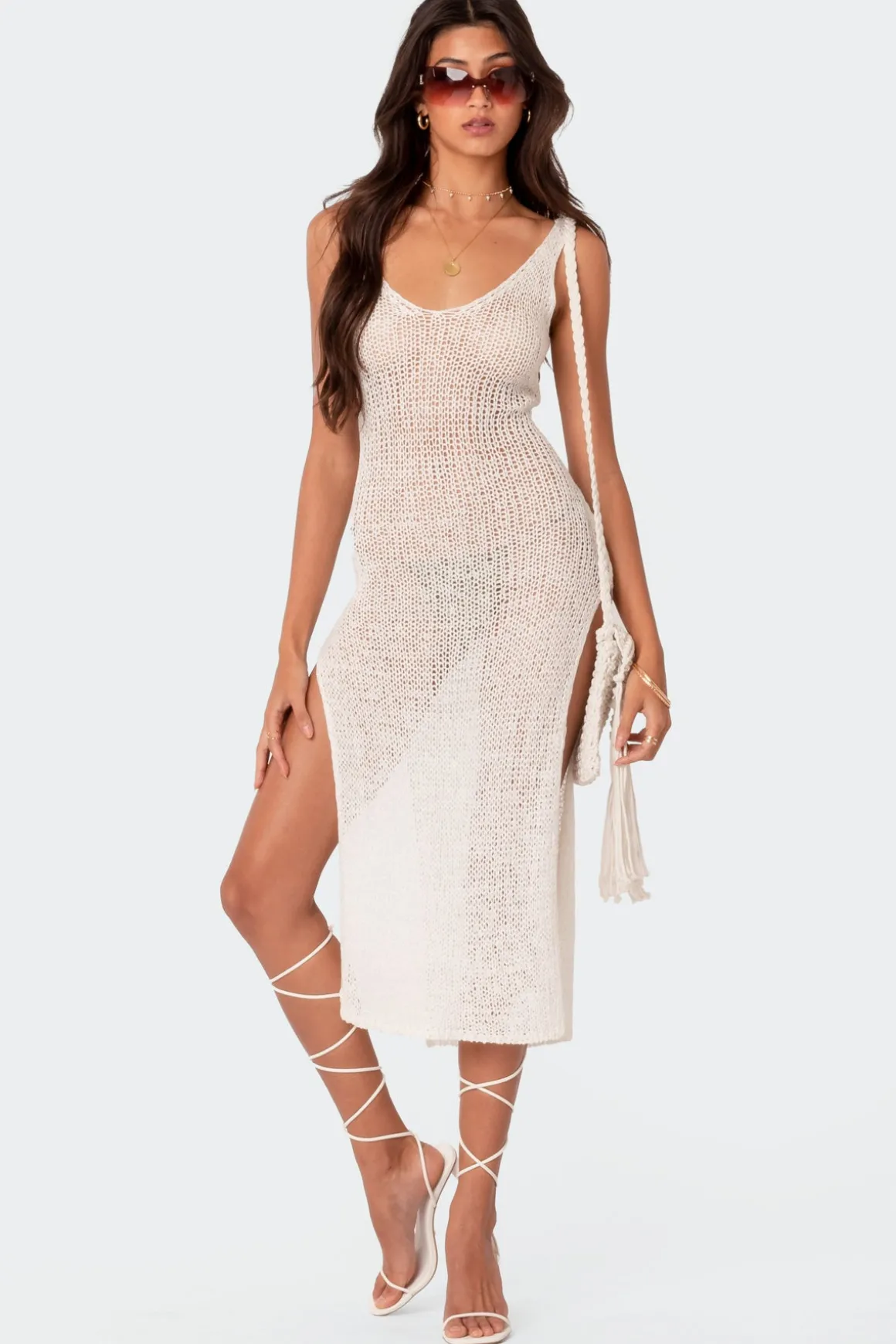 Nevea Open-Back Knitted Midi Dress