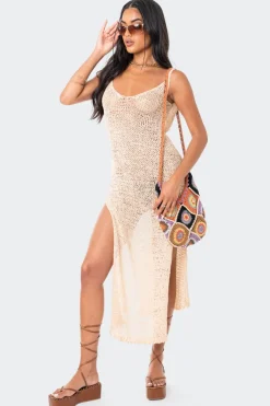 Nevea Open-Back Knitted Midi Dress