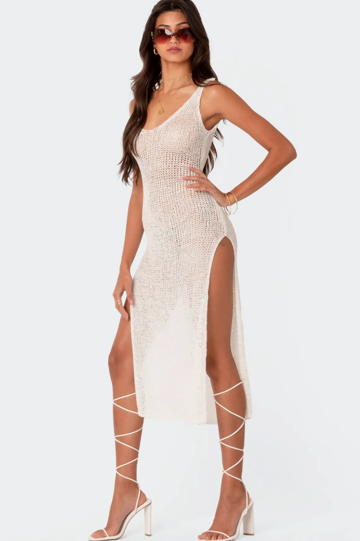 Nevea Open-Back Knitted Midi Dress