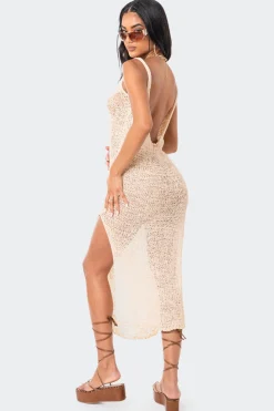 Nevea Open-Back Knitted Midi Dress