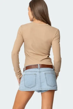 Nicky Ribbed Long Sleeve T Shirt