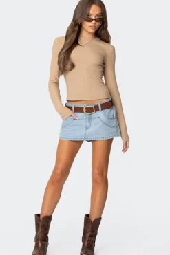 Nicky Ribbed Long Sleeve T Shirt