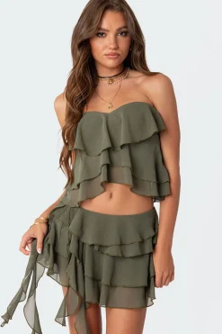 Nico Ruffled Strapless Top