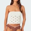 Niki Crochet Strapless Top