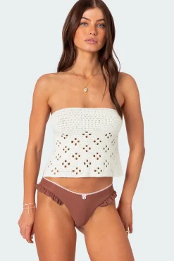 Niki Crochet Strapless Top