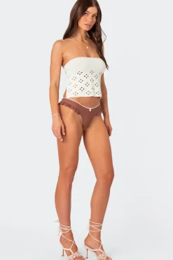 Niki Crochet Strapless Top