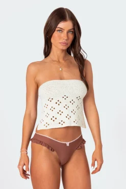 Niki Crochet Strapless Top