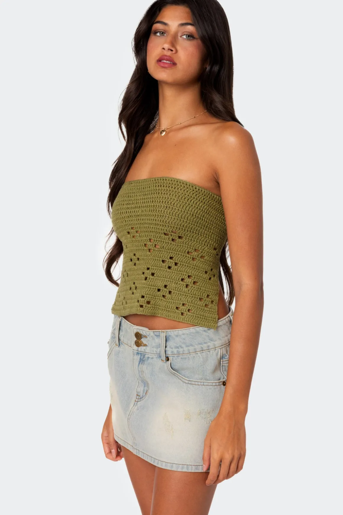 Niki Crochet Strapless Top