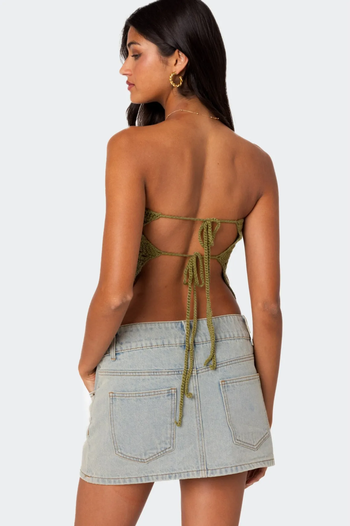Niki Crochet Strapless Top
