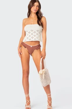 Niki Crochet Strapless Top