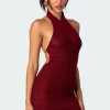 Novalie Crochet Open Back Mini Dress