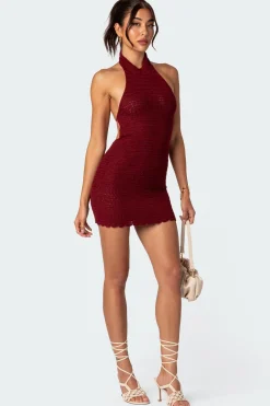 Novalie Crochet Open Back Mini Dress