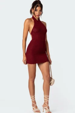 Novalie Crochet Open Back Mini Dress