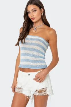 Nox Striped Knit Tube Top