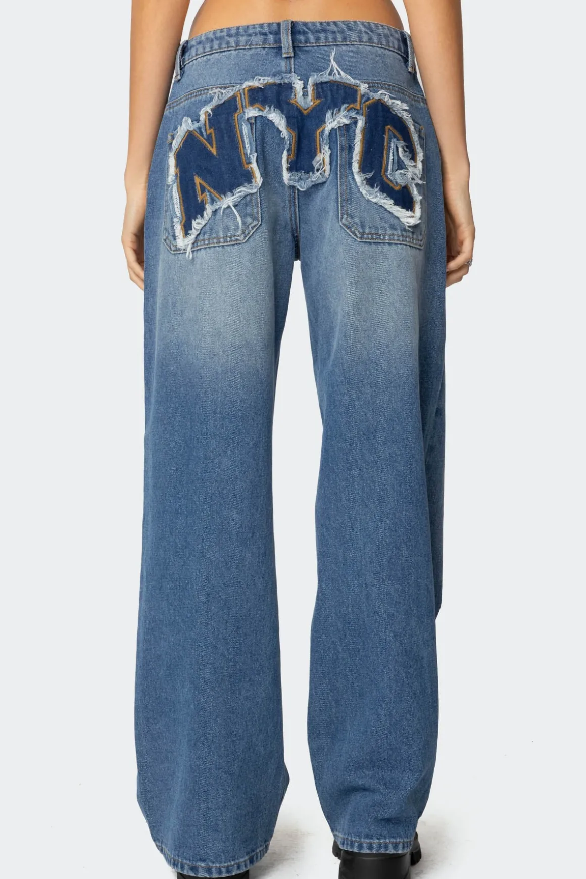 Nyc Washed Low Rise Jeans