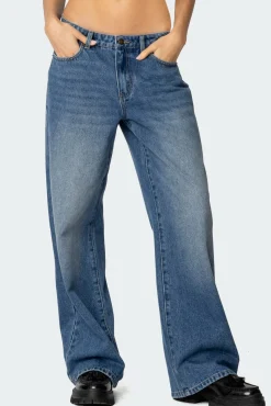 Nyc Washed Low Rise Jeans