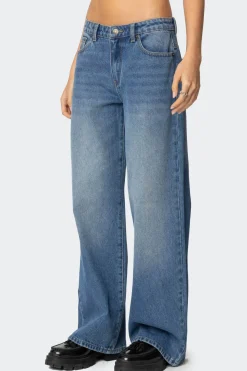 Nyc Washed Low Rise Jeans