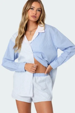 Oaklie Mix Striped Button Up Shirt