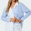 Oaklie Mix Striped Button Up Shirt