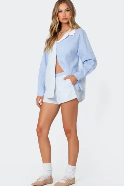 Oaklie Mix Striped Button Up Shirt