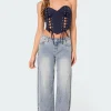 Oaklynn Stitch Detail Low Rise Jeans