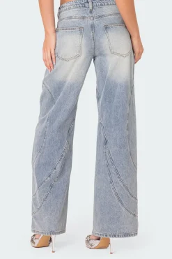 Oaklynn Stitch Detail Low Rise Jeans