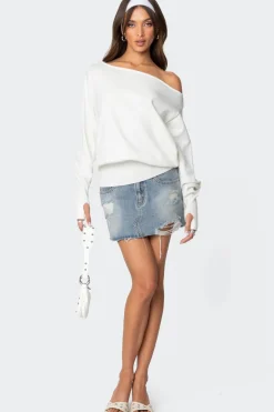 Off Shoulder Oversized Sweater
