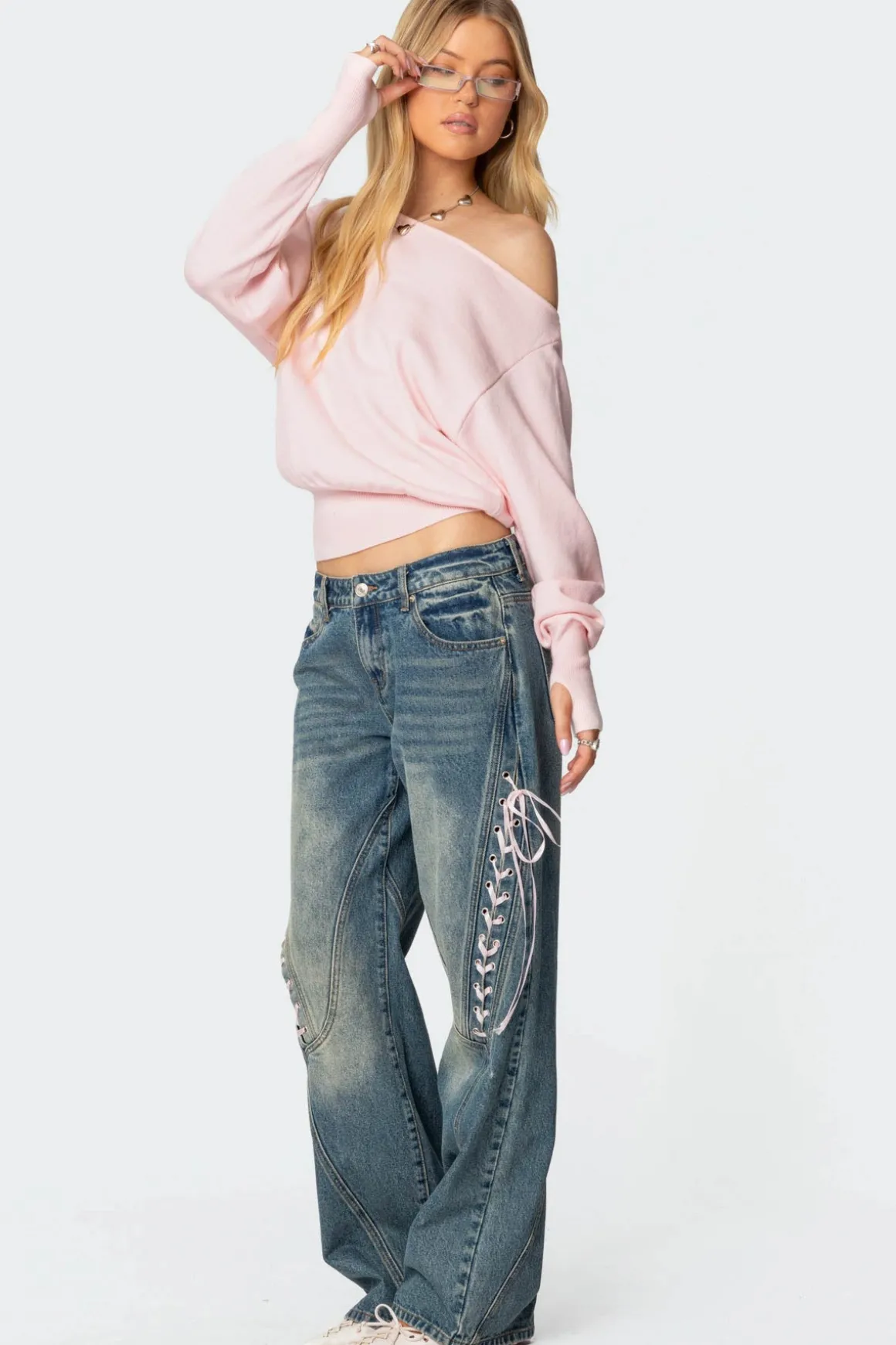 Off Shoulder Oversized Sweater