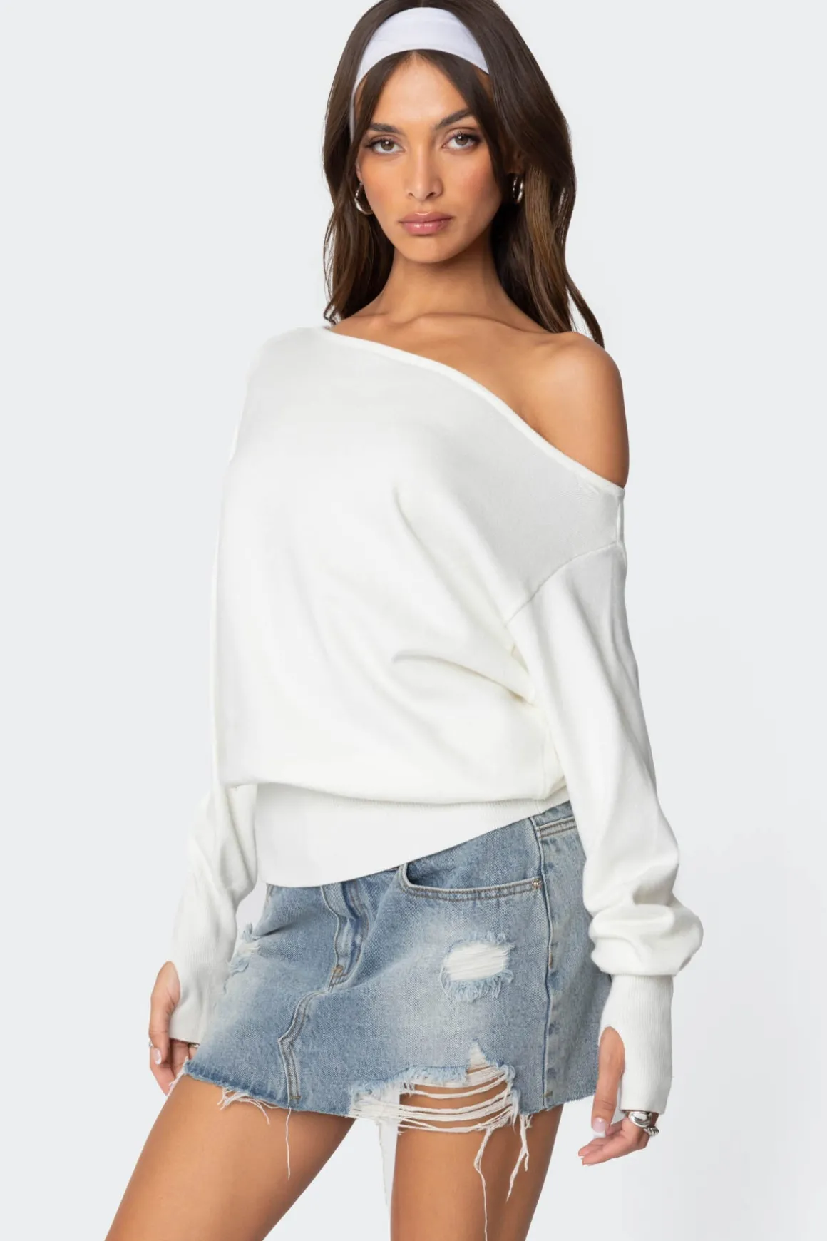 Off Shoulder Oversized Sweater