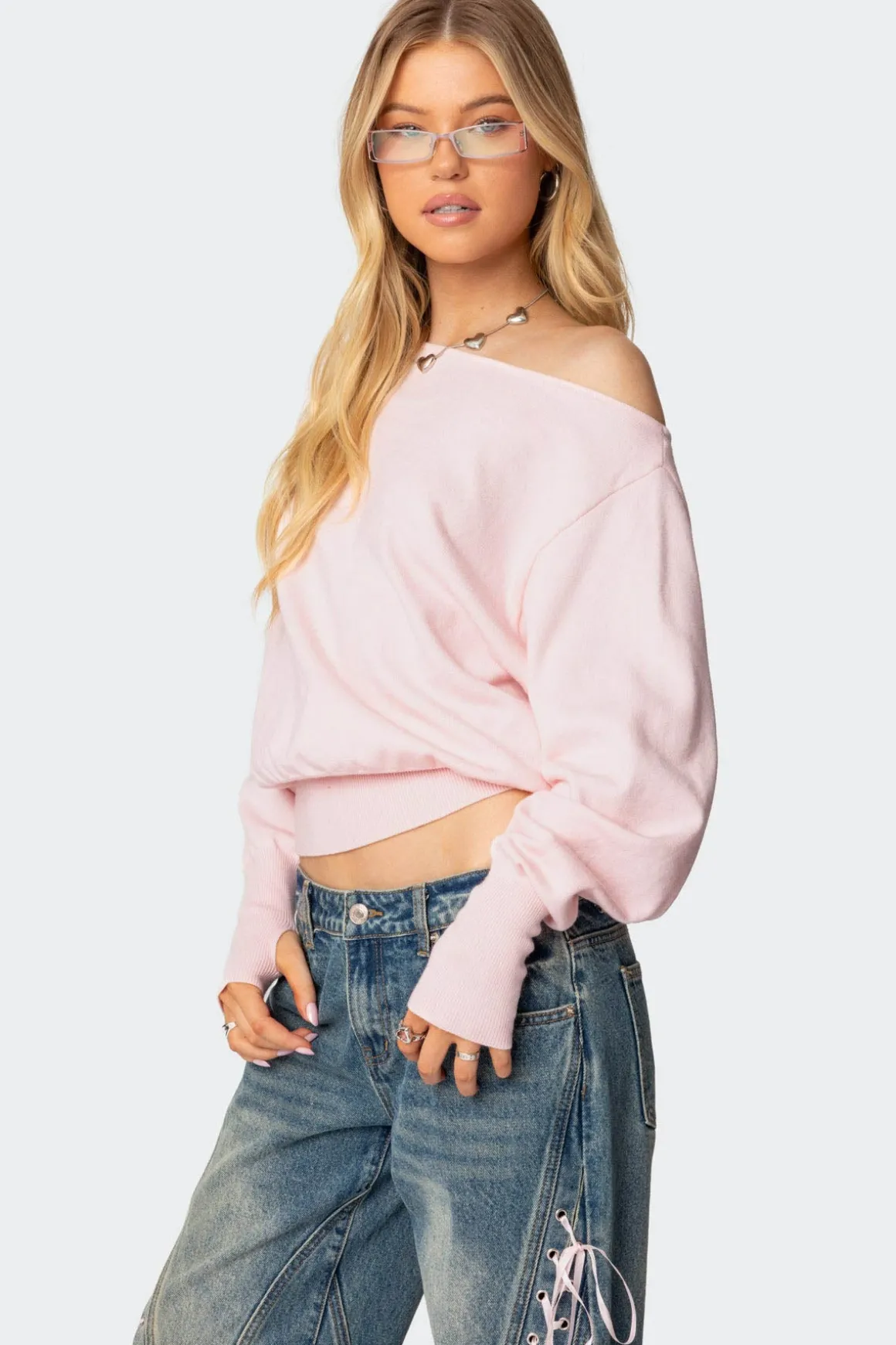 Off Shoulder Oversized Sweater