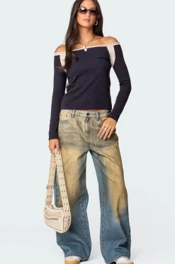 Off Shoulder Thermal Top