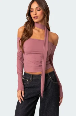 Off Shoulder Two Piece Scarf Top