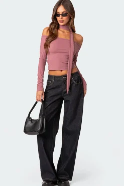Off Shoulder Two Piece Scarf Top