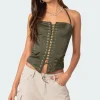 Ola Satin Lace Up Corset