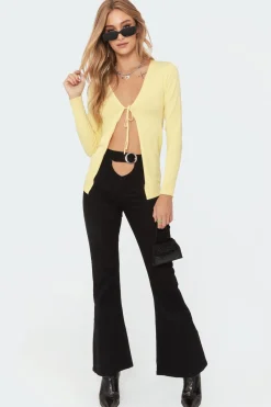 Olympia Cut-Out Flared Jeans