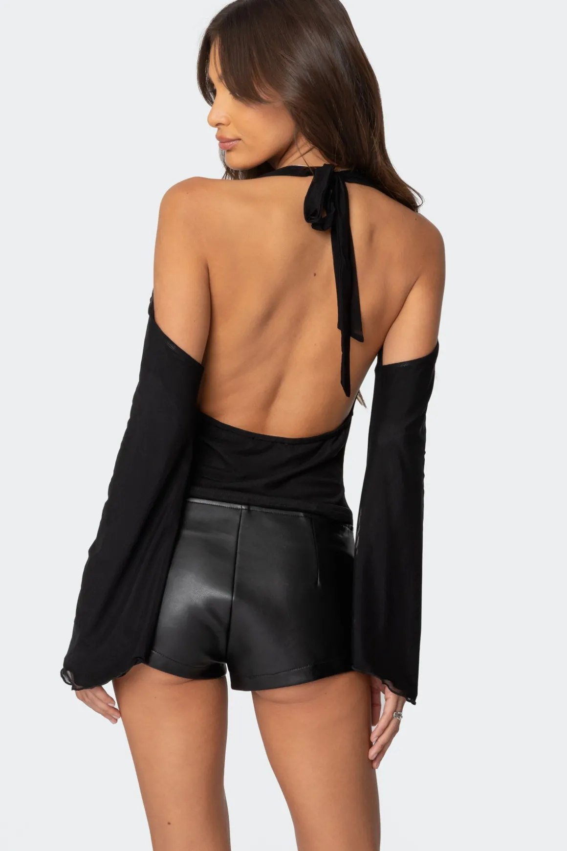 Open Shoulder Cowl Neck Top