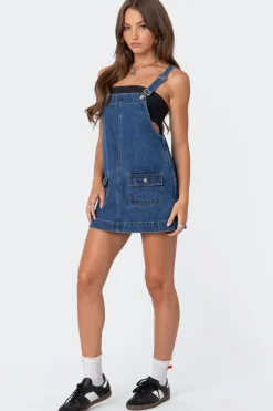 Overall Denim Mini Dress