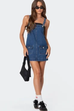 Overall Denim Mini Dress