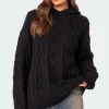 Oversized Cable Knit Hoodie