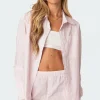 Oversized Pinstripe Button Up Shirt