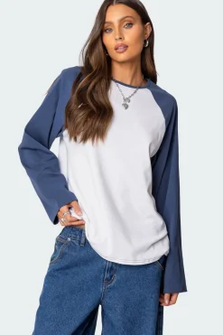 Oversized Raglan Long Sleeve T Shirt