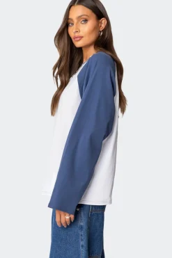 Oversized Raglan Long Sleeve T Shirt