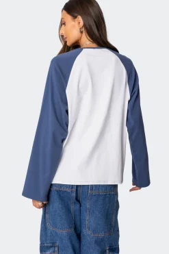 Oversized Raglan Long Sleeve T Shirt