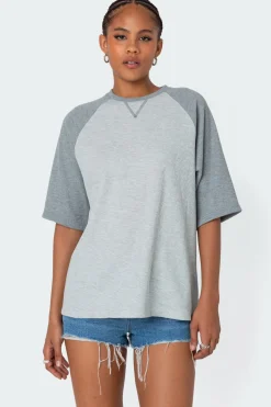Oversized Raglan Waffle T Shirt