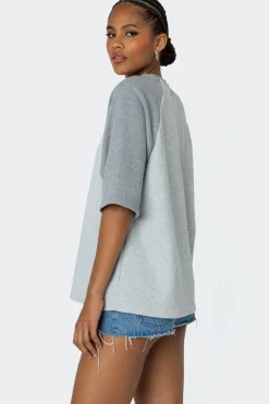 Oversized Raglan Waffle T Shirt